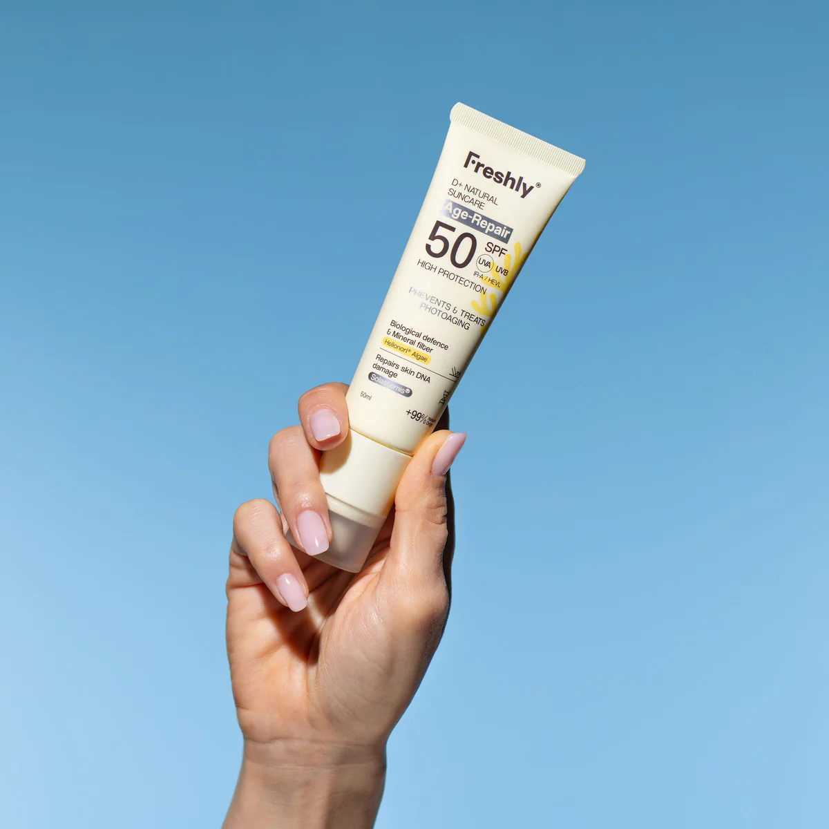 D+ Natural Suncare Age-Repair SPF50 Freshly Cosmetics 50ml - Image 4