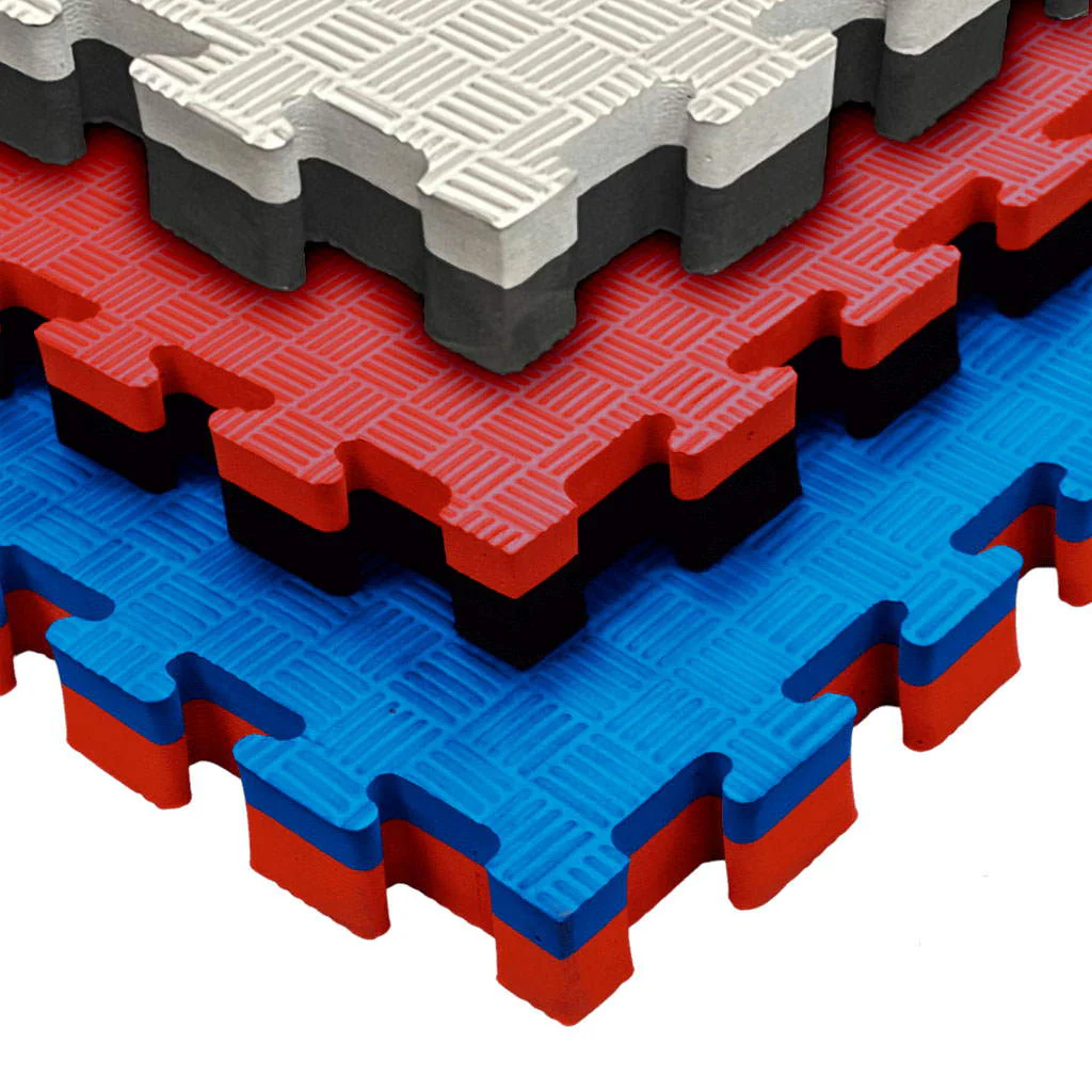 Tatami Puzzle 4cm 100x100cm – Superficie 5 Líneas Azul/rojo - Image 3