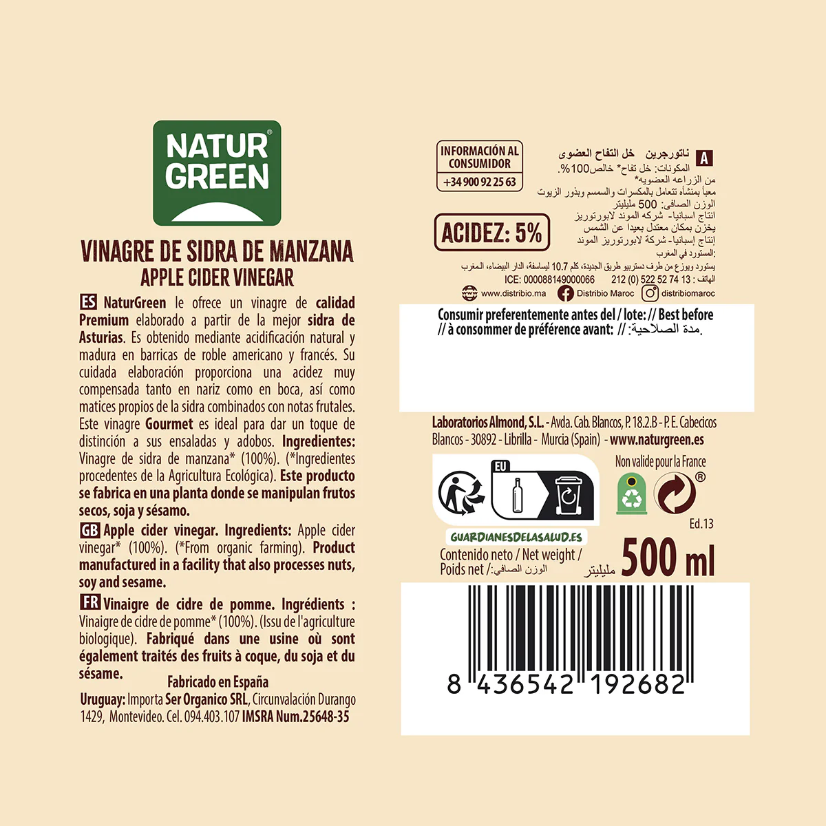 Vinagre de Manzana Bio NaturGreen 500 ml - Image 3